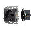 Механизм электрической розетки SCT-MEU1-PL-BK (250V, 16A) (Arlight, -)