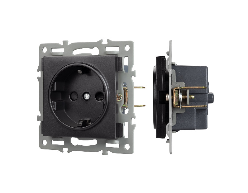 Механизм электрической розетки SCT-MEU1-PL-BK (250V, 16A) (Arlight, -)