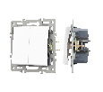 Механизм выключателя двухклавишный проходной SWT-MKP2-PL-WH (250V, 16A) (Arlight, -)