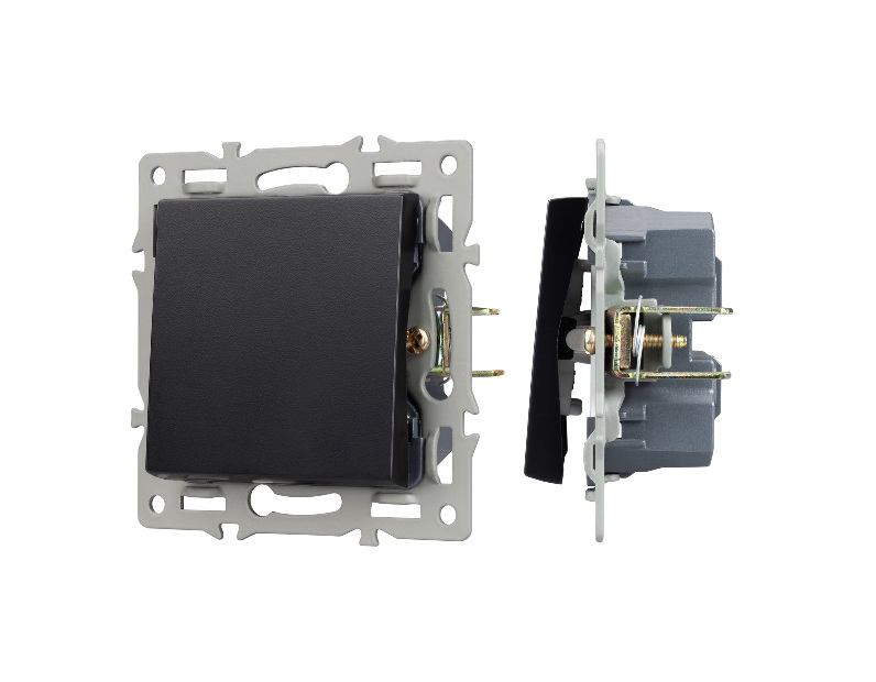 Механизм выключателя одноклавишный перекрёстный SWT-MKX1-PL-BK (250V, 16A) (Arlight, -)