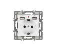 Механизм розетки с USB зарядкой SCT-MUAA-PL-WH (250V, 16A) (Arlight, -)