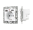 Механизм розетки с USB зарядкой SCT-MUAA-PL-WH (250V, 16A) (Arlight, -)