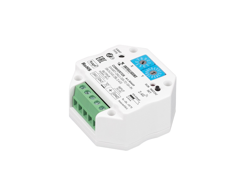 INTELLIGENT ARLIGHT Конвертер SMART-DALI-301-72-SH-IN (BUS/24V, ZB, 2.4G) (IARL, IP20 Пластик, 5 лет)