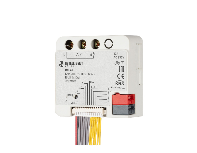 INTELLIGENT ARLIGHT Релейный модуль KNX-7013-72-DRI-DRO-IN (BUS, 2x10A) (IARL, IP20 Пластик, 2 года)