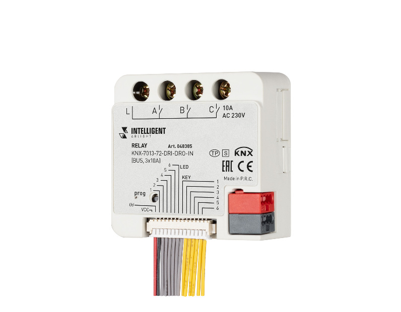 INTELLIGENT ARLIGHT Релейный модуль KNX-7013-72-DRI-DRO-IN (BUS, 3x10A) (IARL, IP20 Пластик, 2 года)