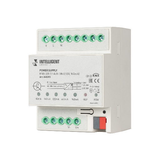 INTELLIGENT ARLIGHT Блок питания шины KNX-301-72-AUX-DIN (230V, 960mA) (IARL, IP20 Пластик, 2 года) 048393