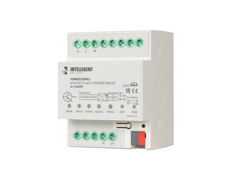 INTELLIGENT ARLIGHT Блок питания шины KNX-301-72-AUX-DIN (230V, 960mA) (IARL, IP20 Пластик, 2 года)