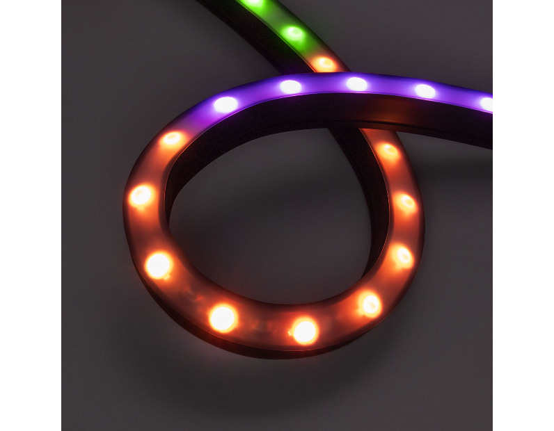 Грейзер DMX THOR-3D-F24-25x27mm 24V RGBW-Warm 3000 (24 W/m, IP65, 1m, wire x2) (Arlight, Силикон)