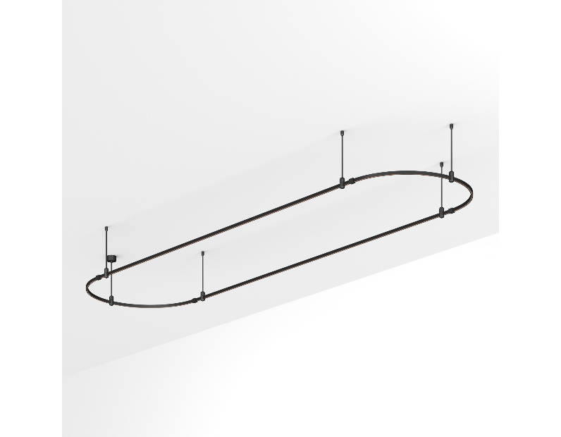 Трек ART-APRIORI-OVAL-ROD-400-4000x1000 (BK) (Arlight, IP20 Металл, 3 года)
