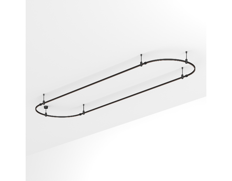 Трек ART-APRIORI-OVAL-ROD-200-4000x1000 (BK) (Arlight, IP20 Металл, 3 года)