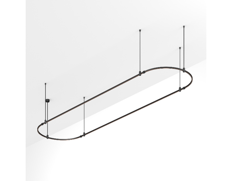 Трек ART-APRIORI-OVAL-ROD-800-4000x1000 (BK) (Arlight, IP20 Металл, 3 года)
