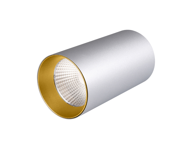 Светильник накладной SP-POLO-R85-1-15W Warm White 40deg (Silver, Gold Ring) (Arlight, Металл)