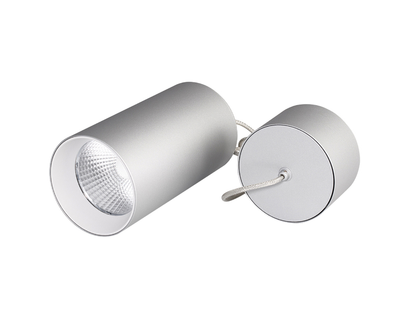 Светильник подвесной SP-POLO-R85-2-15W Warm White 40deg (Silver, White Ring) (Arlight, Металл)
