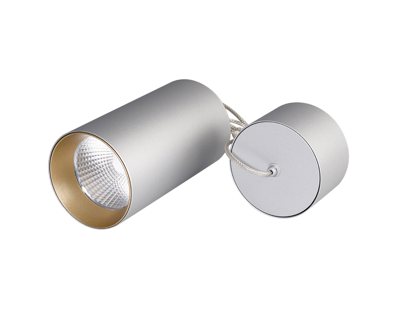 Светильник подвесной SP-POLO-R85-2-15W Warm White 40deg (Silver, Gold Ring) (Arlight, Металл)