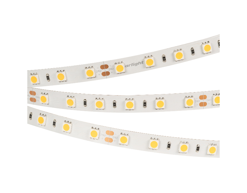 Лента RT-B60-10mm 24V Warm3000 (14.4 W/m, IP20, 5m) (Arlight, Открытый)