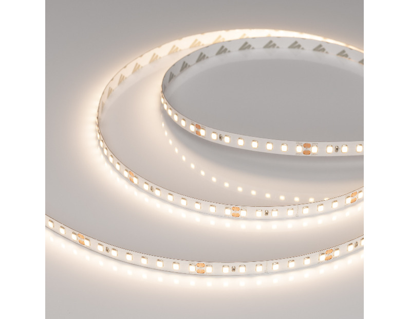 Лента RT-A128-8mm 24V Warm3500 (10 W/m, IP20, 5m) (Arlight, высок.эфф.150 лм/Вт)