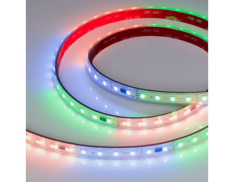 Лента герметичная SPI-P-BA120-14mm 24V RGBW-White-PX6-BPT (16 W/m, IP66, 5060/2835, 5m) (Arlight, бегущий огонь)