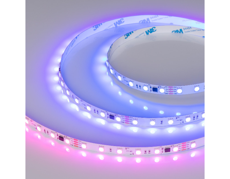 Лента SPI-B60-10mm 24V RGB-PX6-BPT (12 W/m, IP20, 5060, 5m) (Arlight, бегущий огонь)