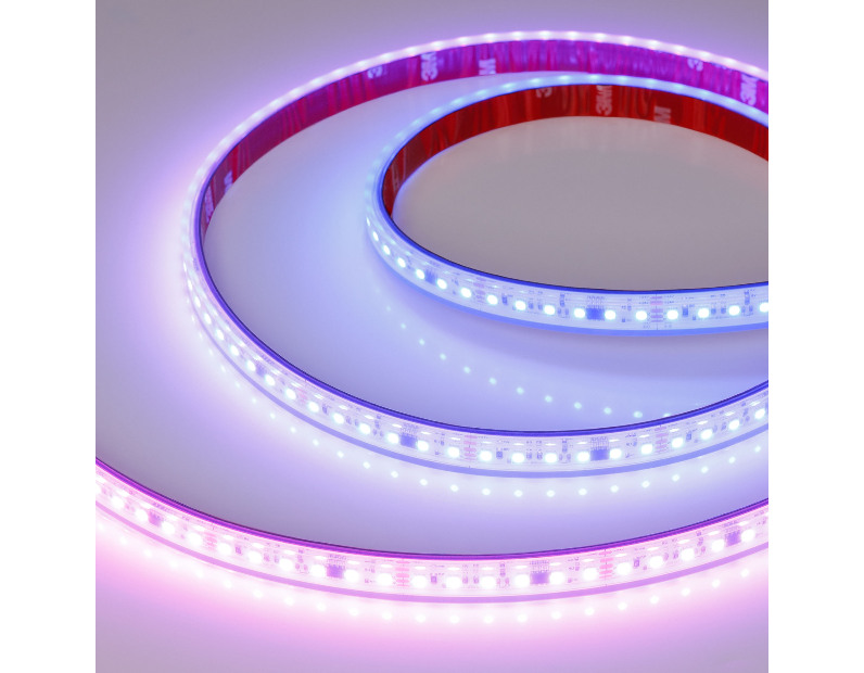 Лента герметичная SPI-PS-A120-12mm 24V RGB-PX6-BPT (23 W/m, IP67, 2835, 5m) (Arlight, бегущий огонь)