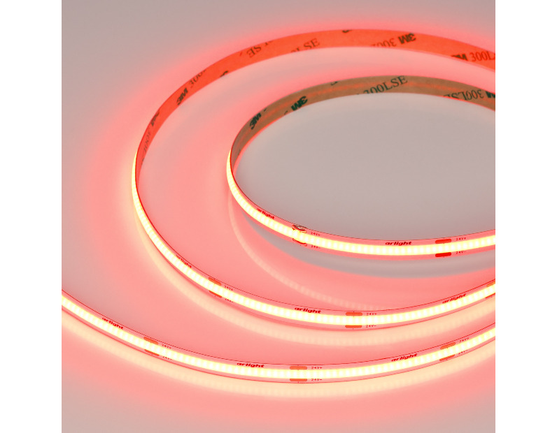 Лента COB-X480-8mm 24V Red (8 W/m, IP20, 5m) (Arlight, -)