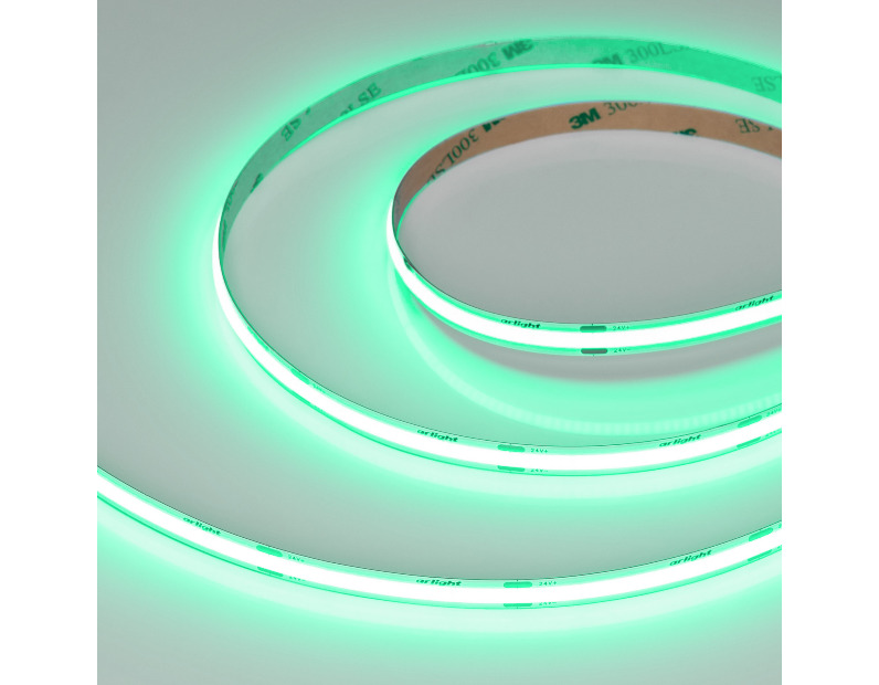 Лента COB-X480-8mm 24V Green (8 W/m, IP20, 5m) (Arlight, -)