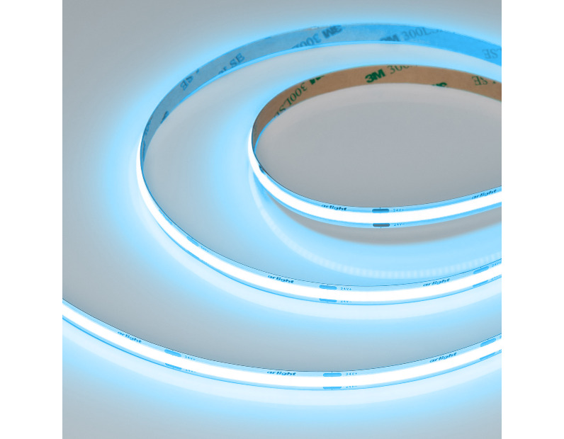 Лента COB-X480-8mm 24V Sky Blue (8 W/m, IP20, 5m) (Arlight, -)