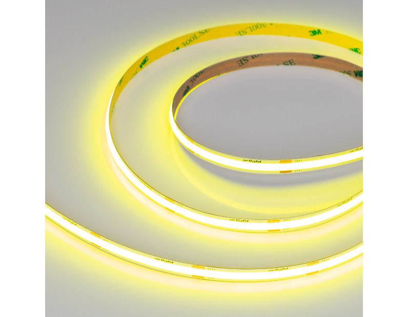 Лента COB-X480-8mm 24V Yellow Volt (8 W/m, IP20, 5m) (Arlight, -)