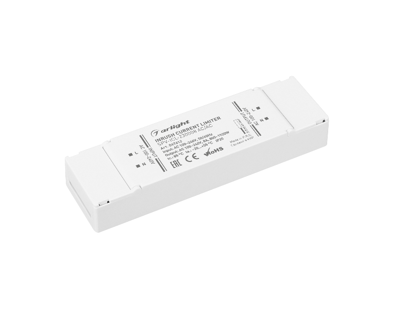Ограничитель пускового тока SPV-ICL-230008 AC/AC (100-240V, 8A) (Arlight, IP20 Пластик, 5 лет)