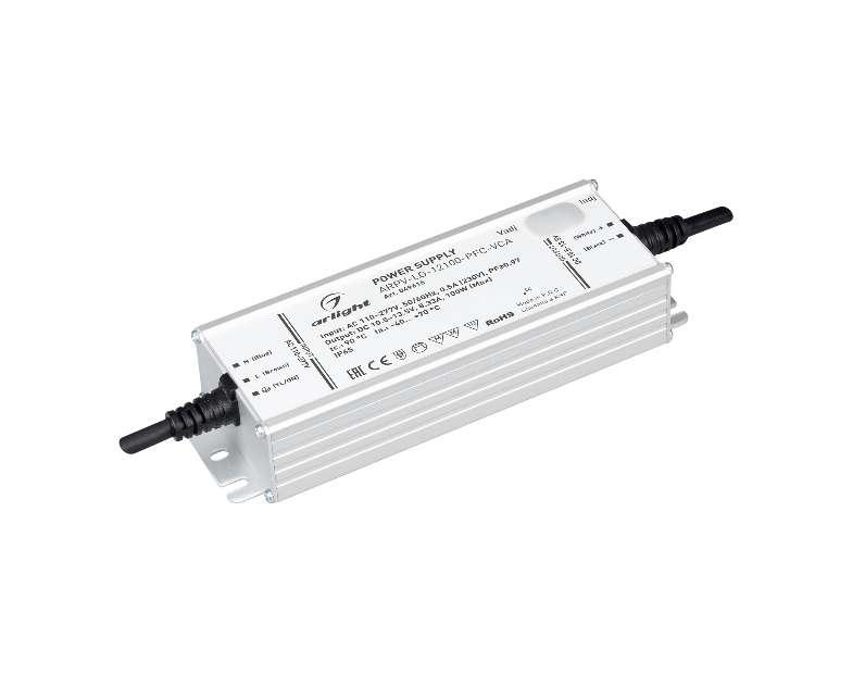 Блок питания ARPV-LG-12100-PFC-VCA (10.5-13.5V, 8.33A, 100W) (Arlight, IP65 Металл, 5 лет)