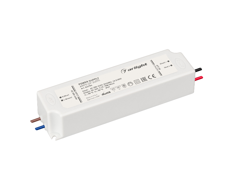 Блок питания ARPV-SP-24075 (24V, 3.1A, 75W) (Arlight, IP67 Пластик, 5 лет)