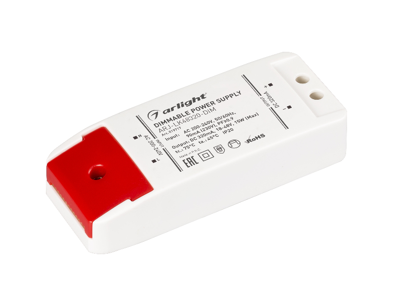 Блок питания ARJ-LK48320-DIM (15W, 320mA, PFC, Triac) (Arlight, IP20 Пластик, 2 года)