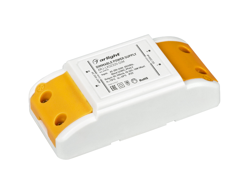 Блок питания ARJ-LK32320-DIM (10W, 320mA, PFC, Triac) (Arlight, IP20 Пластик, 2 года)