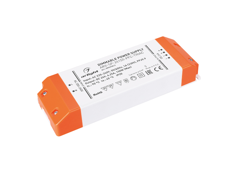 Блок питания ARV-SP-24150-PFC-TRIAC (24V, 6.25A, 150W) (Arlight, IP20 Пластик, 5 лет)