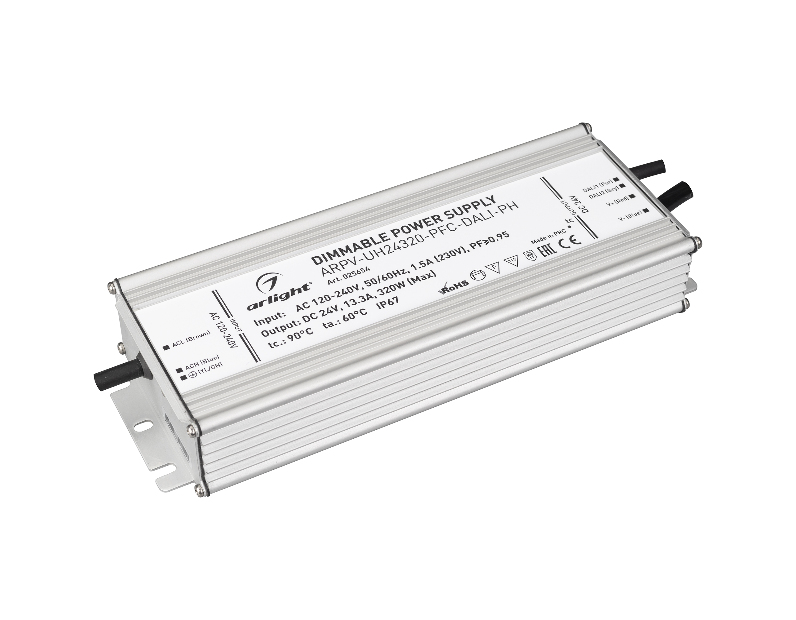 Блок питания ARPV-UH24320-PFC-DALI-PH (24V, 13.3A, 320W) (Arlight, IP67 Металл, 7 лет)