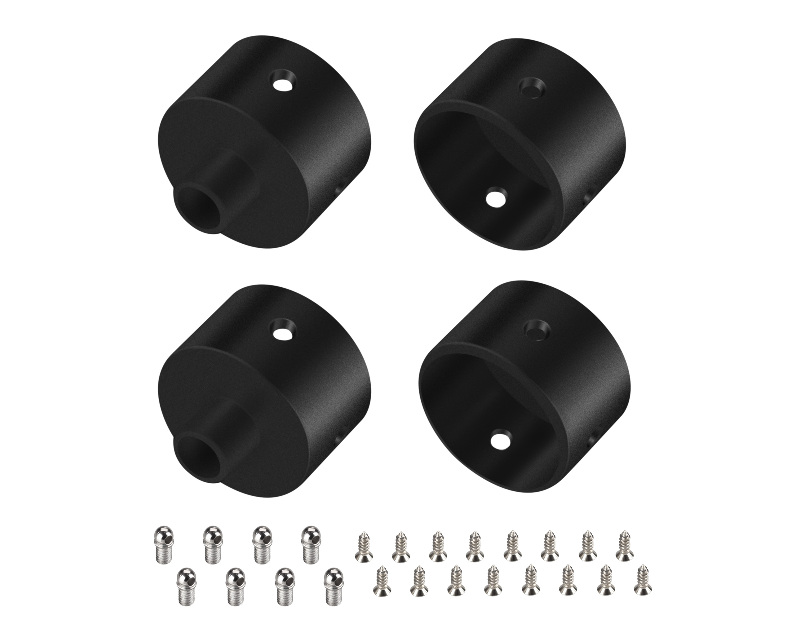 Заглушка WPH-FLEX-D22-360deg BLACK ALU с отверстием (Arlight, Металл)