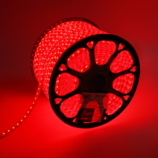 Лента светодиодная 220В, SMD5050, 60 LED/м, Красный, 13х8мм, IP67 NEON-NIGHT 142-101