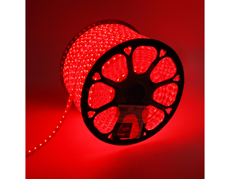 Лента светодиодная 220В, SMD5050, 60 LED/м, Красный, 13х8мм, IP67 NEON-NIGHT
