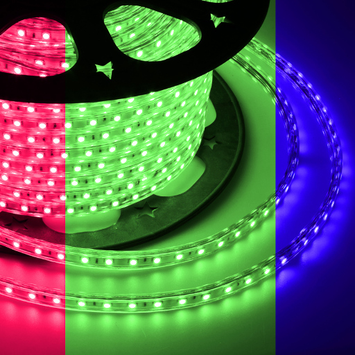 Лента светодиодная 220В, SMD5050, 60 LED/м, RGB, 13х8мм, без установочного набора, IP67 NEON-NIGHT 142-109