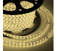 Лента светодиодная 220В, SMD2835, 4,8Вт/м, 60 LED/м, Теплый белый, 10х7мм, с кабелем питания,IP67 NEON-NIGHT