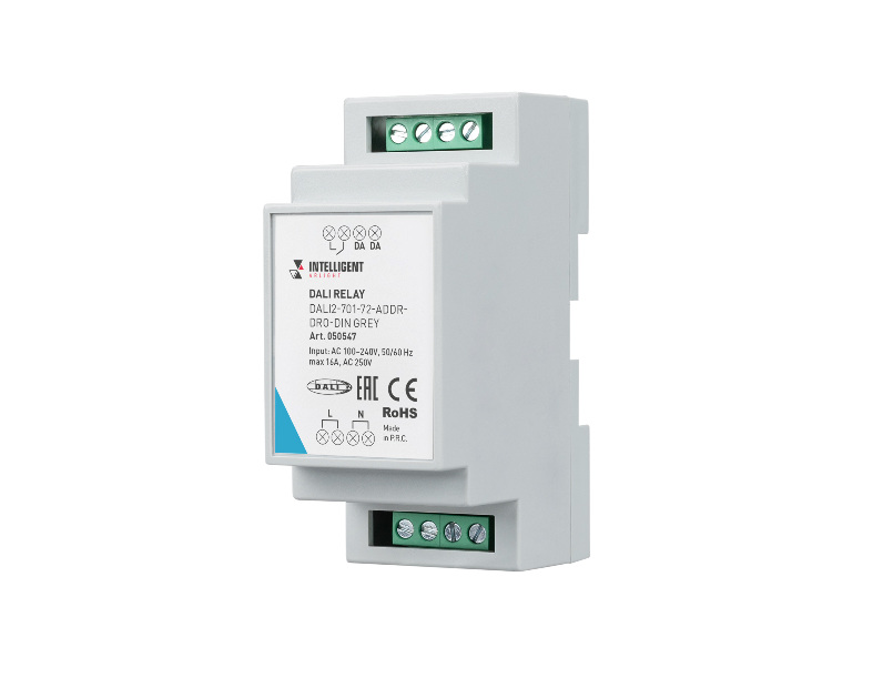 INTELLIGENT ARLIGHT Релейный модуль DALI2-701-72-ADDR-DRO-DIN Grey (230V, 1x16A) (IARL, DIN-рейка)