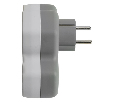 Разветвитель сетевой 2-местный с/з STEKKER ADP16-15-20, 250V, 16A и USB+Type C на 2.4А, белый/серый