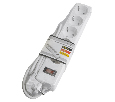 Сетевой фильтр 5-местный с/з STEKKER HM20-51-02 3x1мм2, 1,8 м, серия Optima, белый