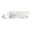 Сетевой фильтр 3-местный с/з STEKKER 3x1мм2, 5 м, 250В, 16А, 2 USB-A+2 Type-C 3, серия Nova, белый