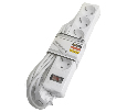 Сетевой фильтр 5-местный с/з STEKKER HM20-51-03 3x1мм2, 3 м, серия Optima, белый