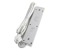 Сетевой фильтр 4-местный с/з STEKKER HM20-41-02 3x1мм2, 1,8 м, серия Optima, белый
