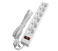 Сетевой фильтр 6-местный с/з STEKKER HM20-61-02 3x1мм2, 1,8 м, серия Optima, белый