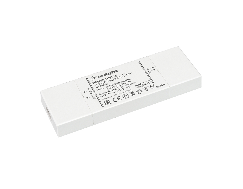 Блок питания ARV-SP-48060-FLAT-PFC (48V, 1.25A, 60W) (Arlight, IP20 Пластик, 5 лет)