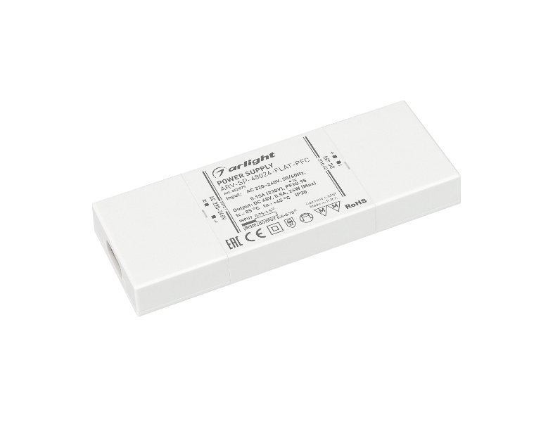 Блок питания ARV-SP-48024-FLAT-PFC (48V, 0.5A, 24W) (Arlight, IP20 Пластик, 5 лет)