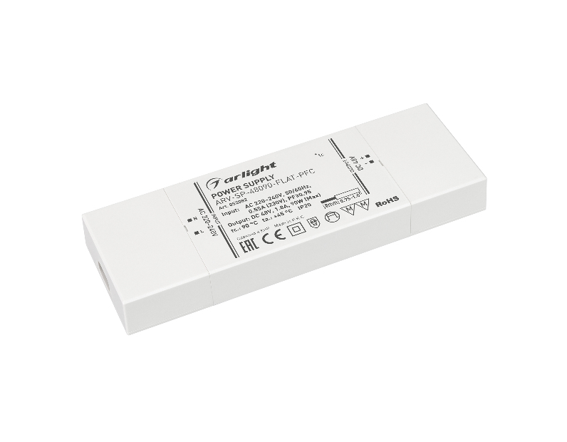 Блок питания ARV-SP-48090-FLAT-PFC (48V, 1.8A, 90W) (Arlight, IP20 Пластик, 5 лет)