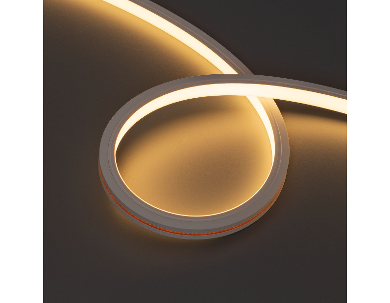 Лента герметичная MOONLIGHT-TOP-X320-13x12mm 24V Warm3000 (5 W/m, IP67, sauna, 5m, wire x1) (Arlight, Вывод вниз, 3 года)